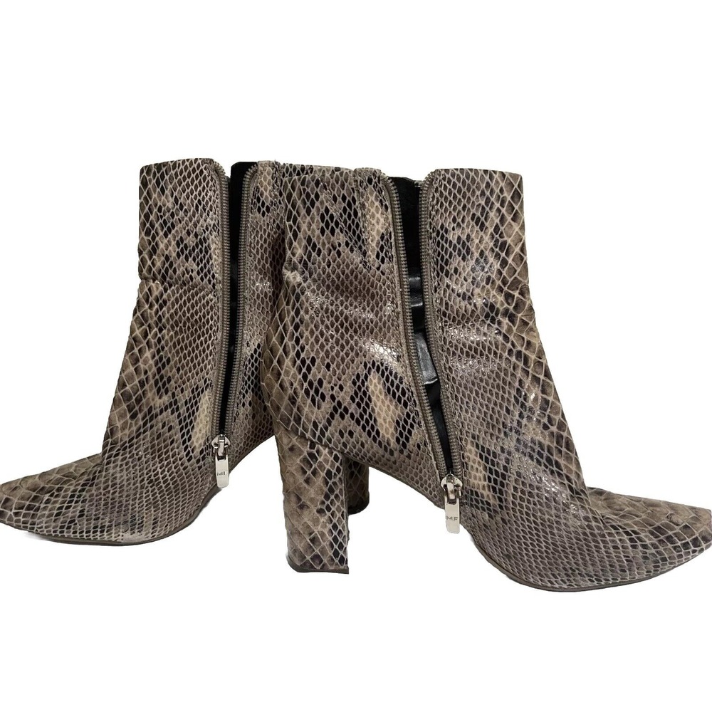 Marc Fisher LTD Women's Snake Print Pointed Toe‎ Leather Boots Size 8.5M